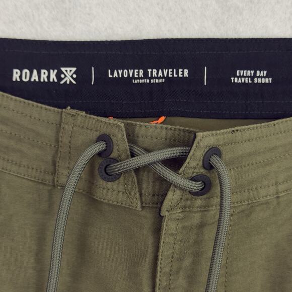 Huckberry Roark Layover Travel Shorts Mens 36 Green Everyday Stretch Hiking - Picture 6 of 13